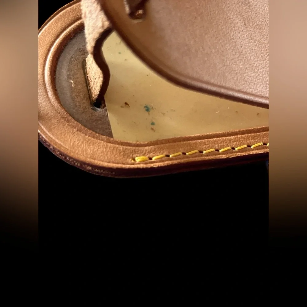 Authentic Louis Vuitton Tan Leather Luggage Travel Tag and Strap - Picture 8 of 12